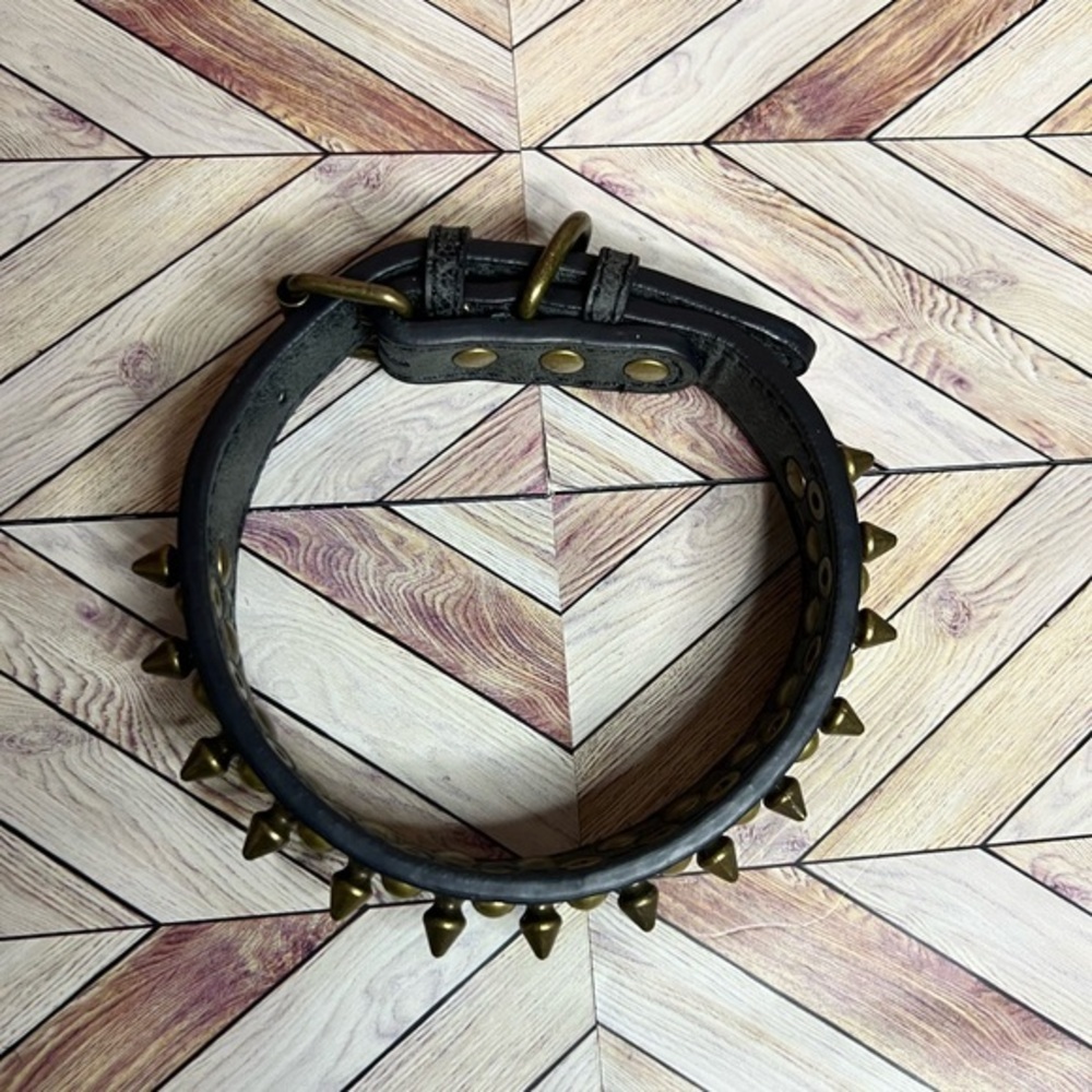 Black PU Leather Spiked Dog Collar